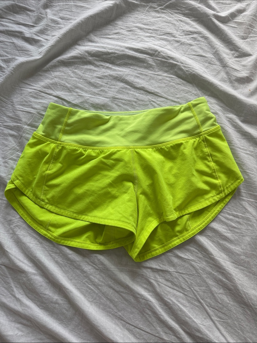 lululemon athletica Neon Yellow High-Rise Running Shorts